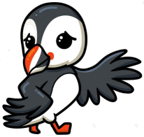 Croeso Puffin with a Welsh lesson